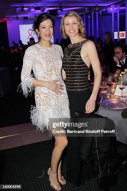 Melanie Doutey and Alexandra Lamy attend the Sidaction Gala Dinner 2013 at Pavillon d'Armenonville on January 24, 2013 in Paris, France.