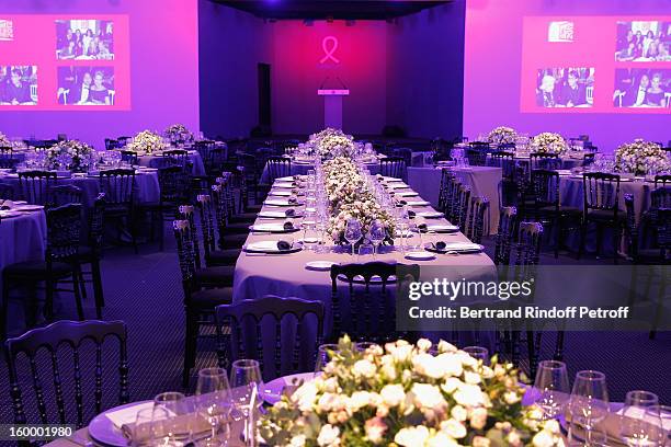 View of the atmosphere prior to the Sidaction Gala Dinner 2013 at Pavillon d'Armenonville on January 24, 2013 in Paris, France.