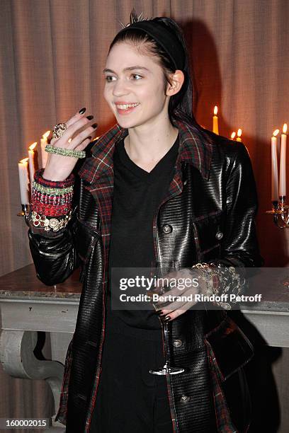 Grimes attends the Sidaction Gala Dinner 2013 at Pavillon d'Armenonville on January 24, 2013 in Paris, France.