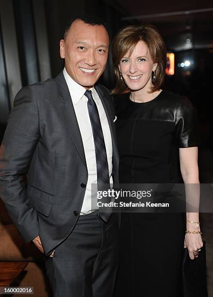 Creative Director, Joe Zee and Co-Chair of Disney Media and President of Disney-ABC Anne Sweeney attend the ELLE's Women in Television Celebration at...