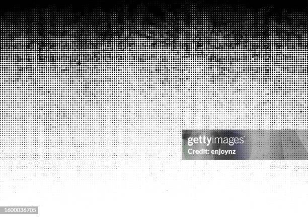 bildbanksillustrationer, clip art samt tecknat material och ikoner med seamless black grunge half tone dots gradient pattern - serigrafi