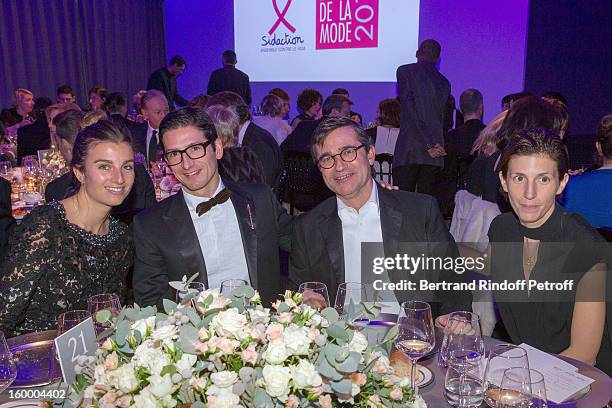Sonia Sieff, Rambert Rigaud, Manuel Puig and Ludivine Poiblanc attend the Sidaction Gala Dinner 2013 at Pavillon d'Armenonville on January 24, 2013...