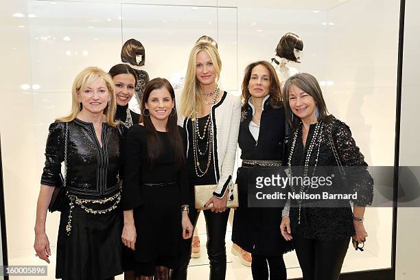Chanel EVP Barbara Cirkva, Lori Hall, Debra Perelman, Christine Mack, Marcia Mishaan and Brooke Garber Neidich attend Bloomingdale's celebration of...