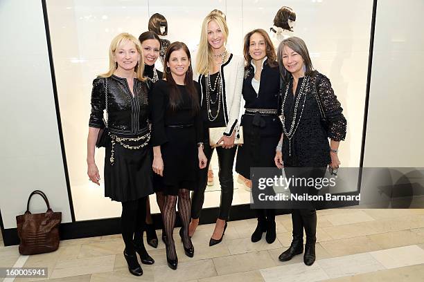 Chanel EVP Barbara Cirkva, Lori Hall, Debra Perelman, Christine Mack, Marcia Mishaan and Brooke Garber Neidich attend Bloomingdale's celebration of...