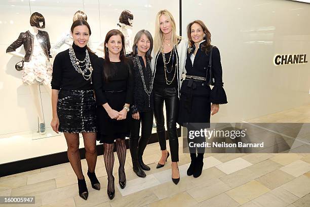 Lori Hall, Debra Perelman, Brooke Garber Neidich, Christine Mack and Marcia Mishaan attend Bloomingdale's celebration of the newly renovated Chanel...