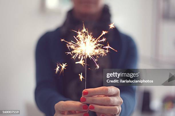 happy new year - sparklers stock pictures, royalty-free photos & images