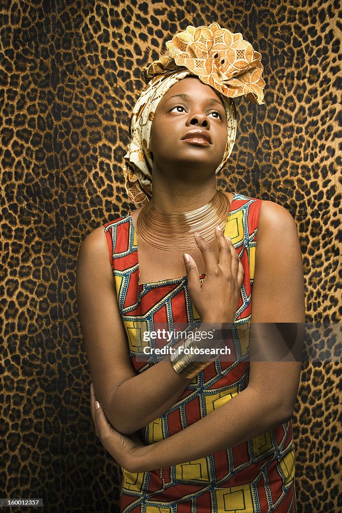 Young Woman in Traditional African Dress