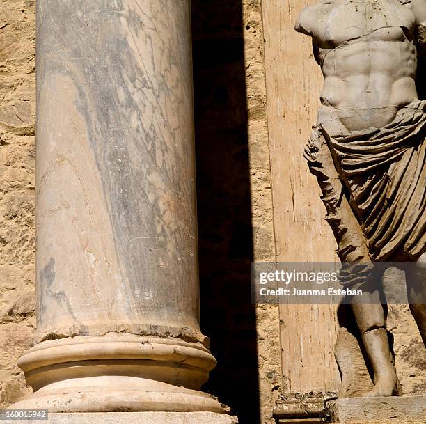 roman theatre of mérida (spain) - merida spain stock pictures, royalty-free photos & images