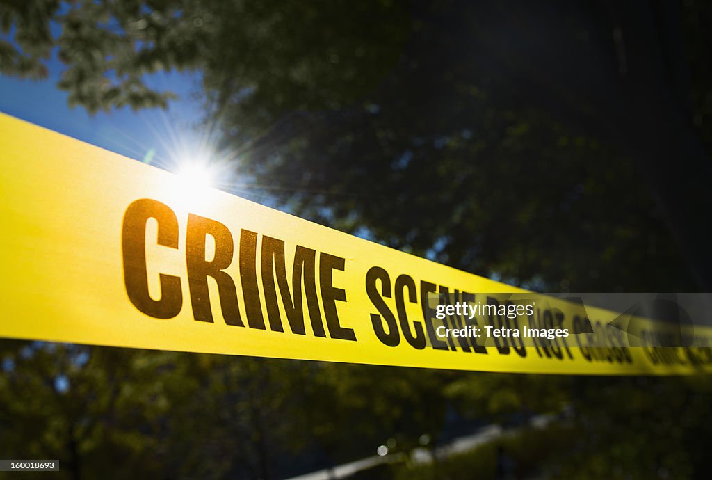 USA, New York State, New York City, Crime scene barrier tape