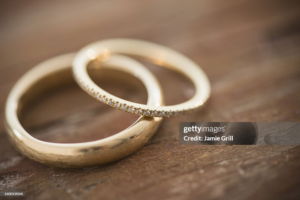 Studio shot of wedding rings
