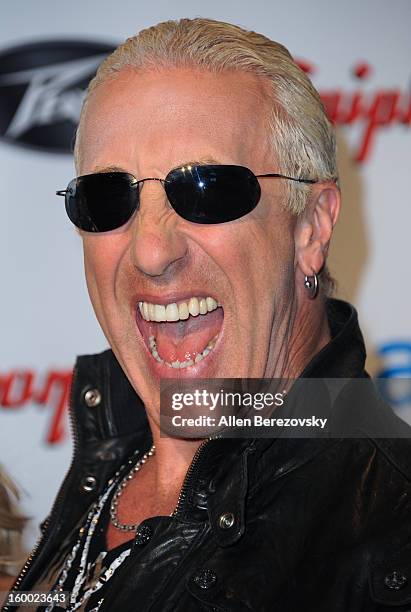 Recording artist Dee Snider arrives at the Revolver/Guitar World Rock & Roll roast of Dee Snider at City National Grove of Anaheim on January 24,...