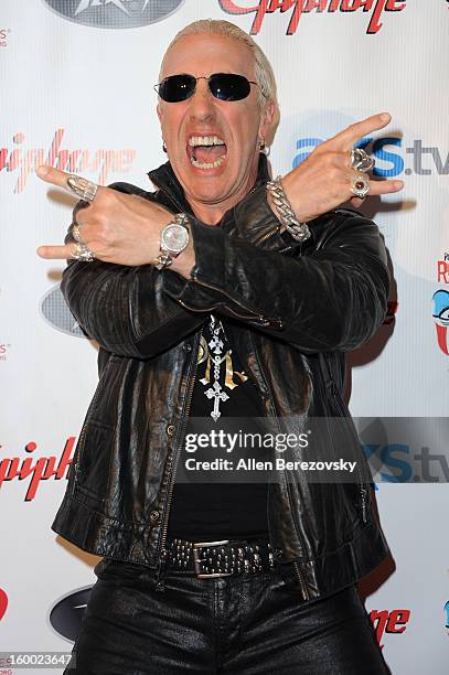 Recording artist Dee Snider arrives at the Revolver/Guitar World Rock & Roll roast of Dee Snider at City National Grove of Anaheim on January 24,...