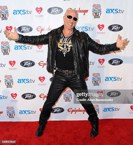 Recording artist Dee Snider arrives at the Revolver/Guitar World Rock & Roll roast of Dee Snider at City National Grove of Anaheim on January 24,...