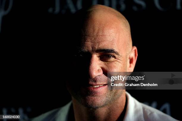 Andre Agassi arrives at the screening of the Jacob's Creek Open Film Series 2 at Maia Docklands on January 25, 2013 in Melbourne, Australia.