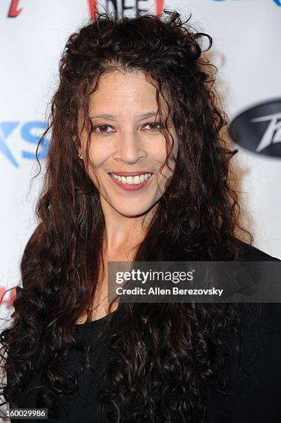 Ice skater Tai Babilonia arrives at the Revolver/Guitar World Rock & Roll roast of Dee Snider at City National Grove of Anaheim on January 24, 2013...