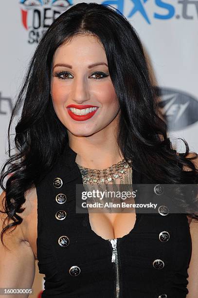 Model/actress Amie Nicole arrives at the Revolver/Guitar World Rock & Roll roast of Dee Snider at City National Grove of Anaheim on January 24, 2013...