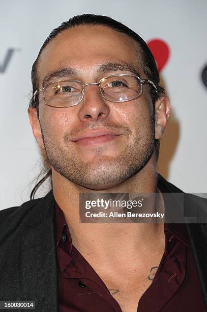 Wrestler Lorenzo "The Main Event" Antonucci arrives at the Revolver/Guitar World Rock & Roll roast of Dee Snider at City National Grove of Anaheim on...