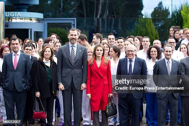 Prince Felipe of Spain and Princess Letizia of Spain are seen visiting 'Eyes Institute Fernandez Vega' on January 24, 2013 in Oviedo, Spain.