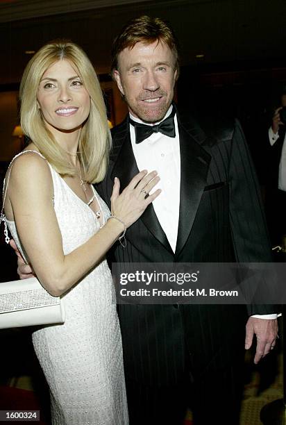 Actor Chuck Norris and his wife Gena attend the Los Angeles Police Department Protective League's Eagle & Badge Foundation and the Tichi Wilkerson...