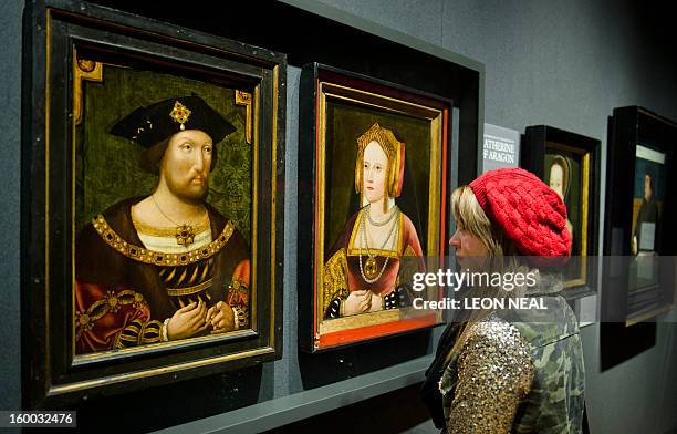 Portraits of English King Henry VIII and his first wife Catherine of Aragon are displayed together for the first time in nearly 500 years at the...