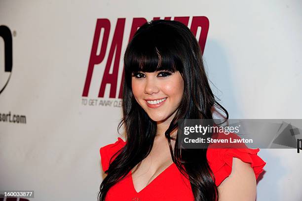 Plaboy Playmate of the Year Claire Sinclair arrives for the premiere of FlimDistrict's 'Parker' at the Planet Hollywood Resort & Casino on January...