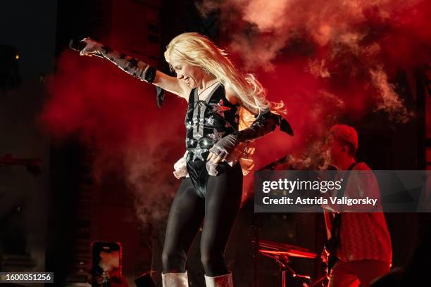 Carly Rae Jepsen performs at Pier 17 Rooftop on August 07, 2023 in New York City.