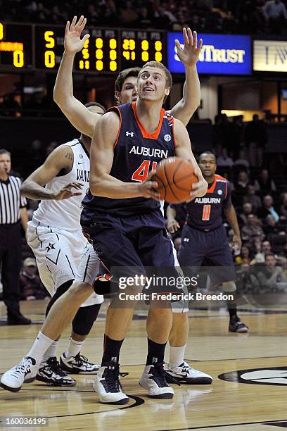 Rob Chubb of the Auburn Tigers plays against the Vanderbilt Commodores at Memorial Gym on January 23, 2013 in Nashville, Tennessee.