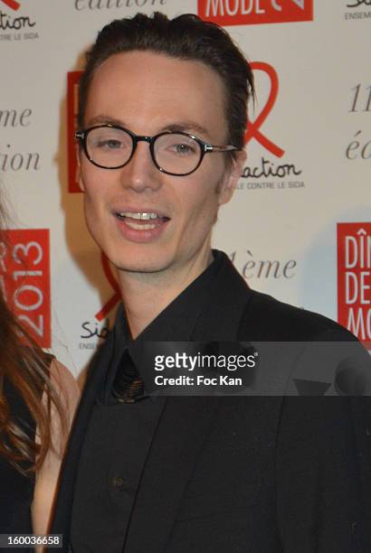 Maxime Simoens attends the Sidaction Gala Dinner 2013 at Pavillon d'Armenonville on January 24, 2013 in Paris, France.