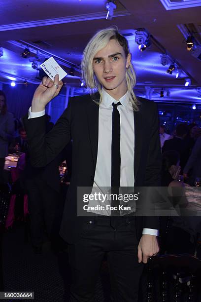 Gryphon O'shea attends the Sidaction Gala Dinner 2013 at Pavillon d'Armenonville on January 24, 2013 in Paris, France.