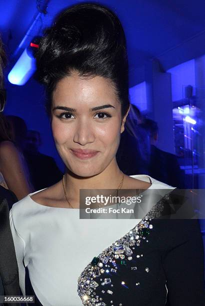 Sabrina Ouazani attends the Sidaction Gala Dinner 2013 at Pavillon d'Armenonville on January 24, 2013 in Paris, France.