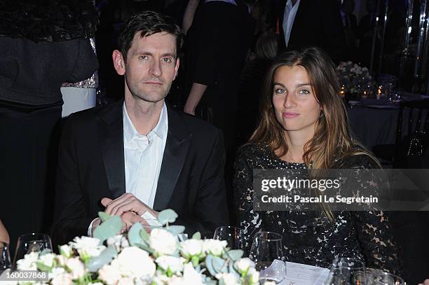 Mark Holgate and Sonia Sieff attend the Sidaction Gala Dinner 2013 at Pavillon d'Armenonville on January 24, 2013 in Paris, France.