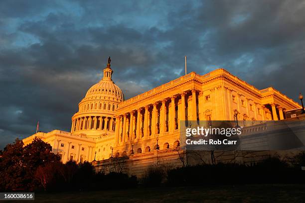 The U.S. Capitol is shown following the public ceremonial inauguration of U.S. President Barack Obama and U.S. Vice President Joe Biden on January...