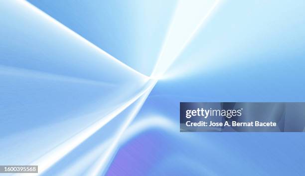 abstract background of metal textures with blue and white reflections and light trails. - spettro luminoso foto e immagini stock