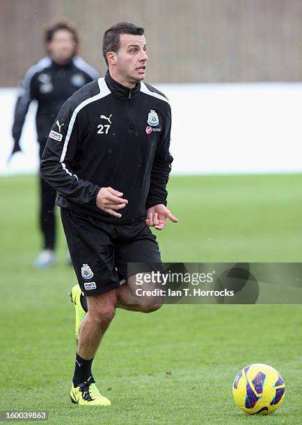 Steven Taylor during a Newcastle United training session at the Little Benton training ground on January 25, 2013 in Newcastle upon Tyne, England.