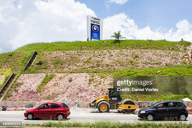 View of one of the new avenues in the area of Arena Sao Paulo on January 24, 2013 in Sao Paulo, Brazil. Arena Sao Paulo will be one of the 12 venues...