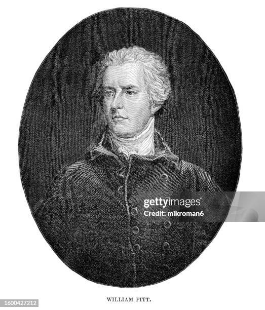 portrait of william pitt, 1st earl of chatham, former prime minister of the united kingdom, british statesman of the whig group - minister stock pictures, royalty-free photos & images