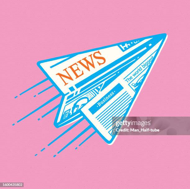 extra news made from paper airplane, icon - journalism stock illustrations