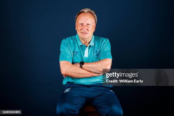 Neil Warnock the manager of Huddersfield Town ahead of the the 2023/24 season at Millers Oils High Performance Centre on July 27, 2023 in...