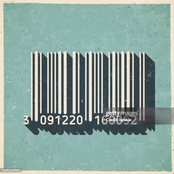 ilustrações de stock, clip art, desenhos animados e ícones de barcode. icon in retro vintage style - old textured paper - papers scanning to digital vector