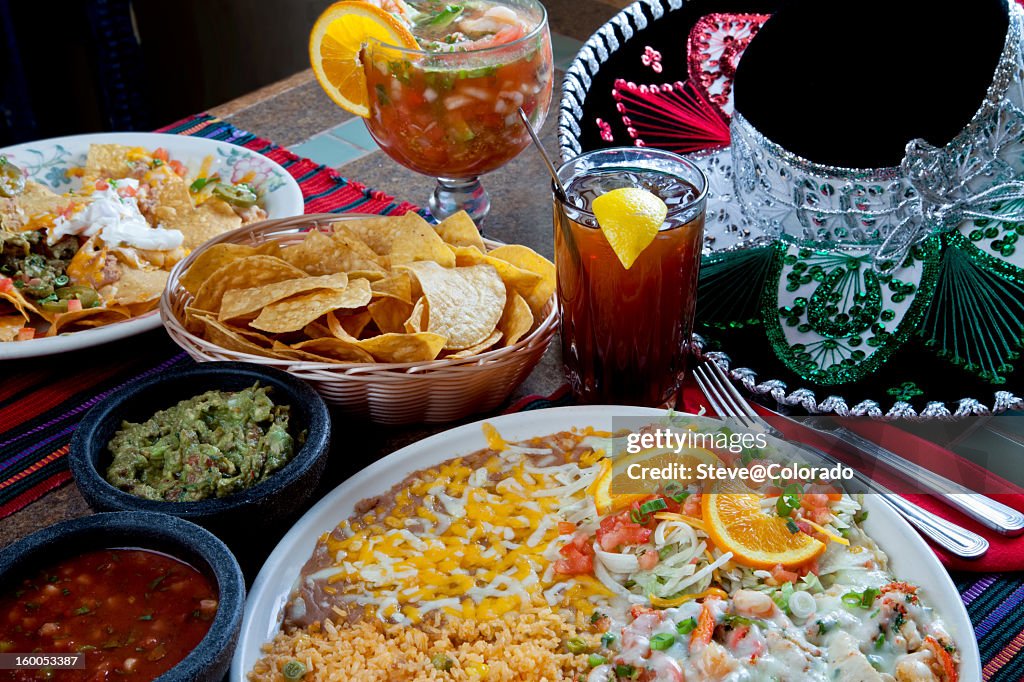 A delicious Mexican cheesy shrimp dinner