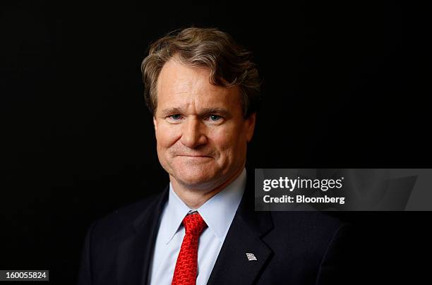 Brian Moynihan, president and chief executive officer of Bank of America Corp., poses for a photograph following a Bloomberg Television interview on...