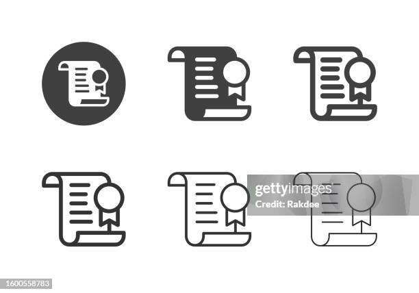 license certificate icons - multi series - certificate-icon stock illustrations