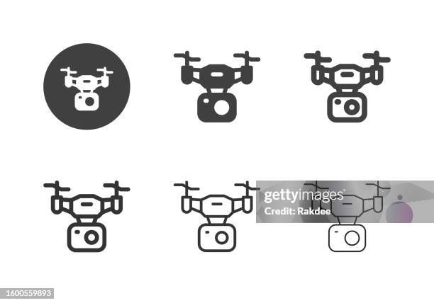 drone camera icons - multi series - wearable camera point of view stock illustrations