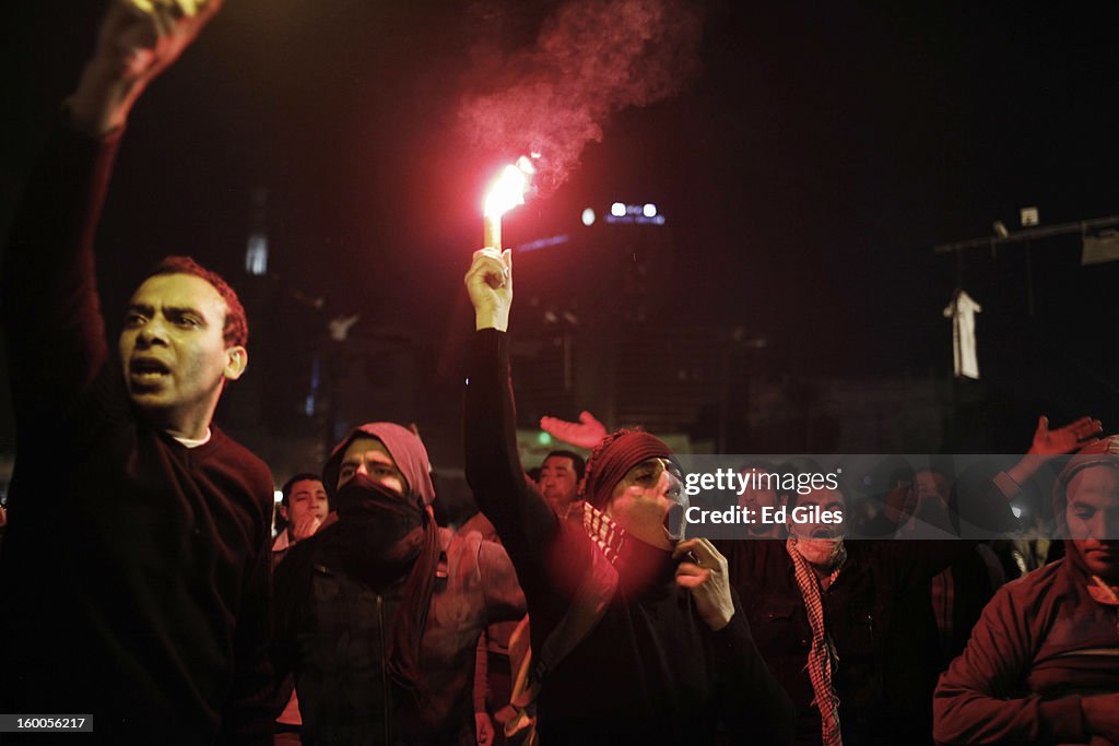 Protesters Gather In Cairo On The Second Anniversary Of The Revolution