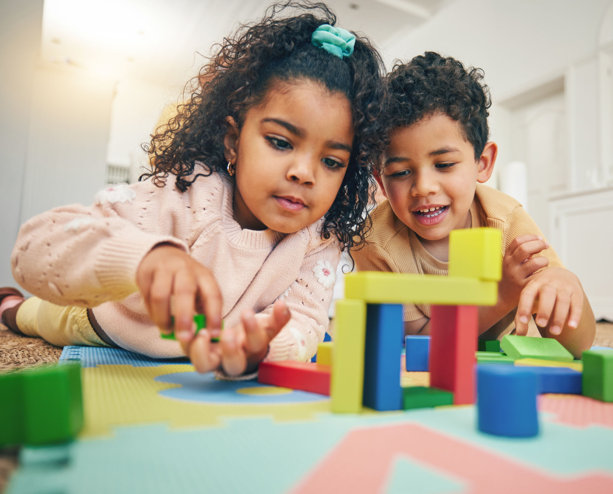 children building toys