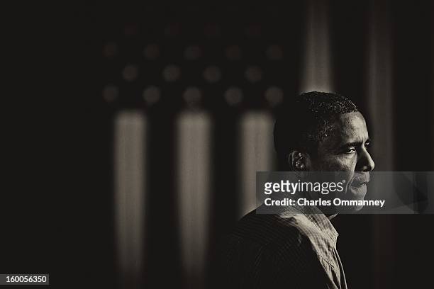 President Barack Obama delivers remarks during a campaign event at Herman Park in Boone, Iowa, on August 13, 2012.