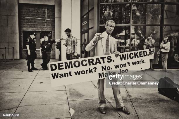 Scenes around Charlotte during day two of the Democratic National Convention at Time Warner Cable Arena on September 5, 2012 in Charlotte, North...