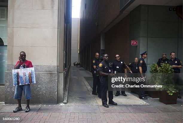 Scenes around Charlotte during day two of the Democratic National Convention at Time Warner Cable Arena on September 4, 2012 in Charlotte, North...