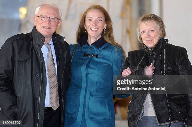 Florence Cassez and her parents leave the Elysee Palace on January 25, 2013 in Paris, France. A Supreme Court in Mexico voted to free Florence Cassez...
