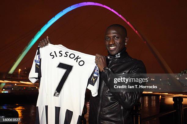 Moussa Sissoko pictured near the Millenium Bridge after signing for Newcastle United on January 25, 2013 in Newcastle upon Tyne, England.